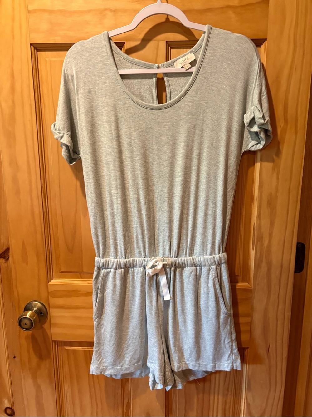 Loft Soft Heather Gray Short Sleeve Romper women’s XS